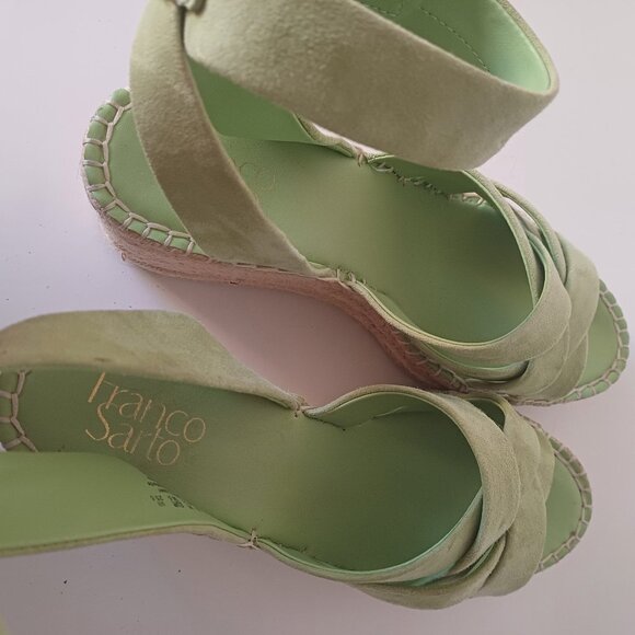 Franco Sarto Light Green Wedge Ankle Strap Sandals Size 8.5 - Picture 5 of 9